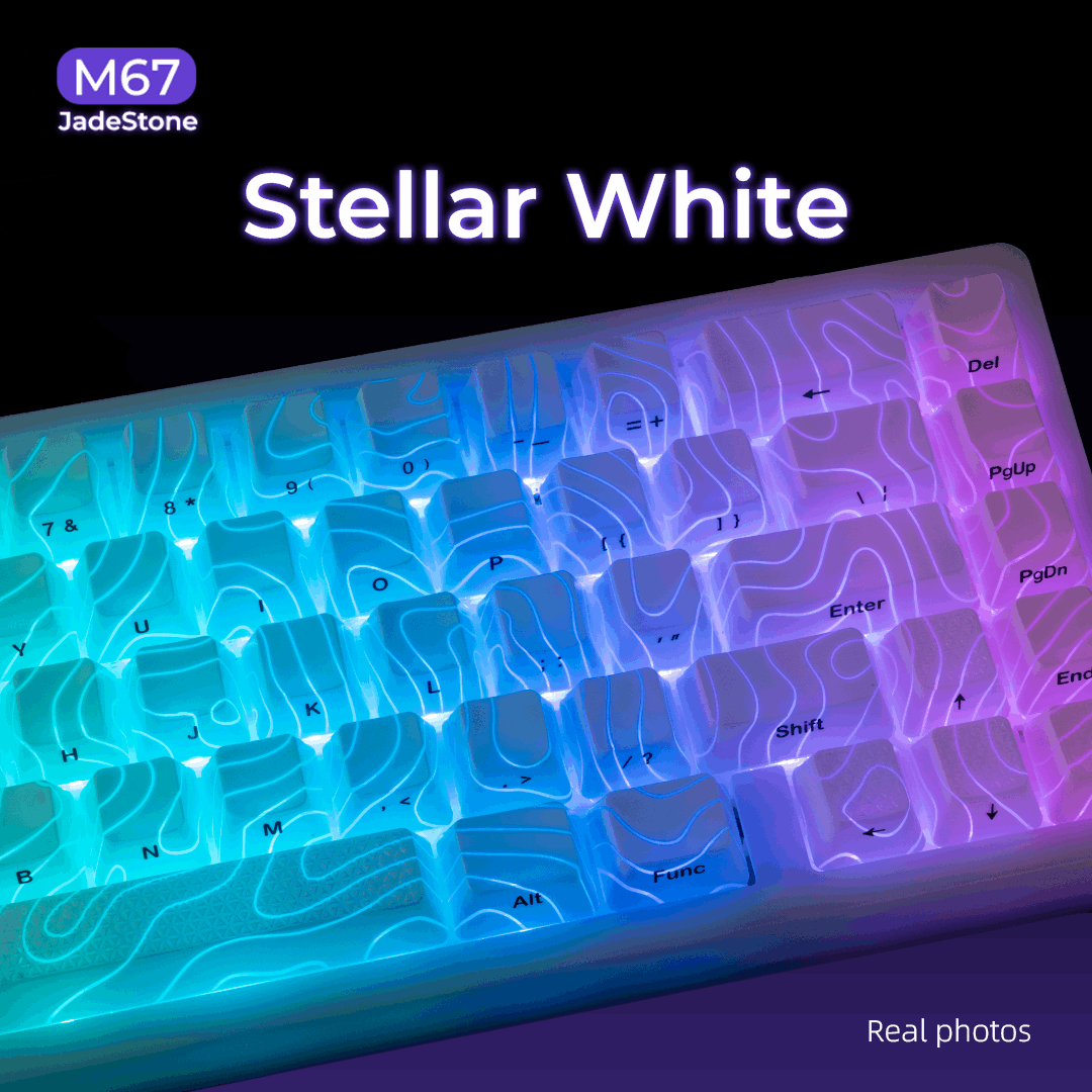 XVX M67 JadeStone Stellar White VIA Tri-Mode Mechanical Keyboard with IMD-Tech Keycaps
