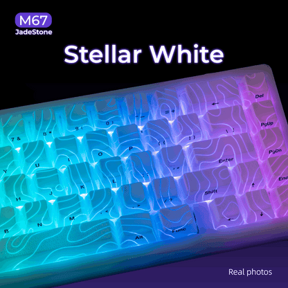 XVX M67 JadeStone Stellar White VIA Tri-Mode Mechanical Keyboard with IMD-Tech Keycaps