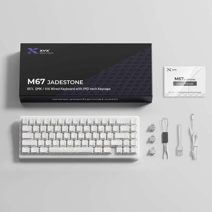 XVX M67 JadeStone Stellar White VIA Tri-Mode Mechanical Keyboard with IMD-Tech Keycaps
