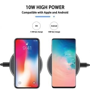 15W Fast Wireless Charger Pad - Qi-Certified for iPhone & Samsung