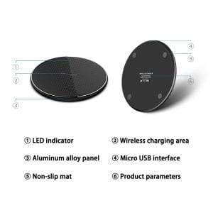 15W Fast Wireless Charger Pad - Qi-Certified for iPhone & Samsung