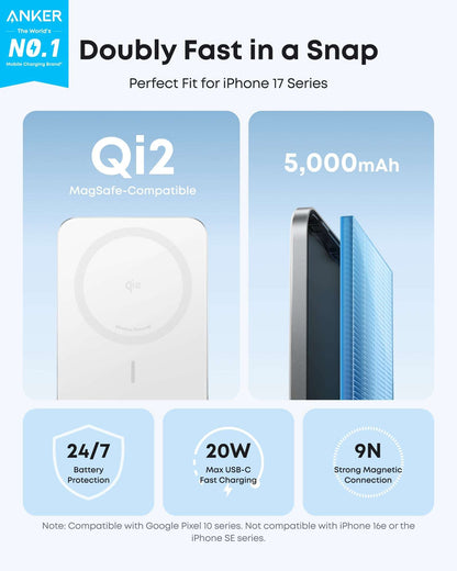 Anker Nano Power Bank (5K, MagGo, Slim)