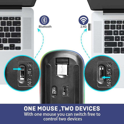 Wireless Mouse Bluetooth RGB Rechargeable Mouse Wireless Computer Silent Mause LED Backlit Ergonomic Gaming Mouse For PC Laptop