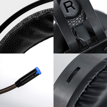 Luxury Gaming Headset with Microphone 3.5mm  Wired Earphone  Surround Sound Game Headphone for PC Gamer Computer Laptop Xbox