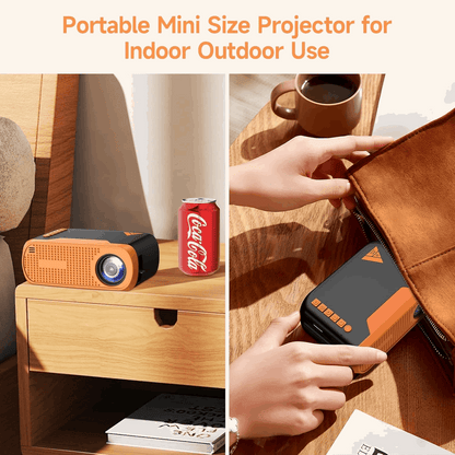 Mini Video Projector, Native 1080P Portable Movie Projector with Wifi Bluetooth, Compatible with Smart Phone, TV Stick, PS5, Laptop HDMI USB for Home Theater Indoor Outdoor Movies