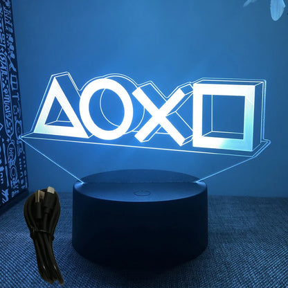 Neon Gamer 3D LED Night Light RGB – Gaming Table Lamp for Kids, Bedroom & Gamer Room
