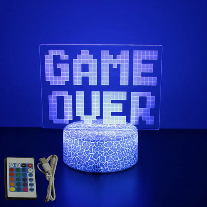 Neon Gamer 3D LED Night Light RGB – Gaming Table Lamp for Kids, Bedroom & Gamer Room