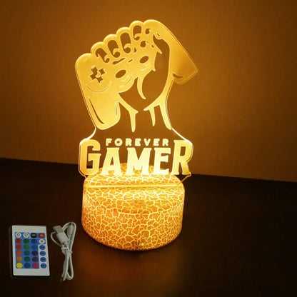 Neon Gamer 3D LED Night Light RGB – Gaming Table Lamp for Kids, Bedroom & Gamer Room