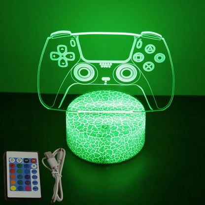 Neon Gamer 3D LED Night Light RGB – Gaming Table Lamp for Kids, Bedroom & Gamer Room