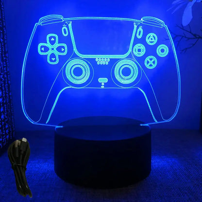 Neon Gamer 3D LED Night Light RGB – Gaming Table Lamp for Kids, Bedroom & Gamer Room