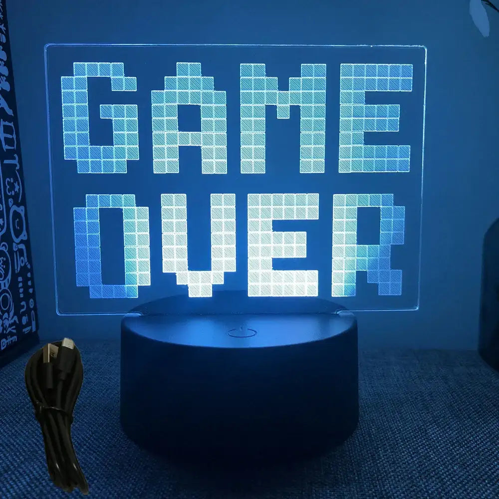 Neon Gamer 3D LED Night Light RGB – Gaming Table Lamp for Kids, Bedroom & Gamer Room