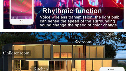 Bluetooth E27 LED Bulb RGB Smart Light Bulbs 15W B22 RGBW RGBWW Lampada Colorful Dimmable Phone APP Control LED Lamp For Home WiFi & Bluetooth 5.0, Compatible w/ Alexa & Google Without Hub, Dimmable, Music Sync, Schedules, Color Changing Light Bulb RGBW