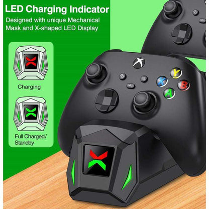 Ultimate BEBONCOOL Xbox Controller Charger Station - Dual Dock with 2 Rechargeable 2550mAh Battery Packs & 4 Stylish Covers for Xbox One/Series X|S Controllers