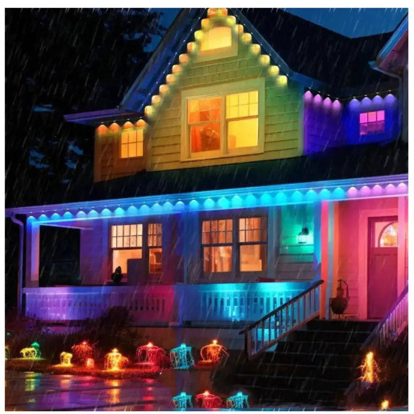 Outdoor LED Strip Light with RGB Effects for Garden and Wall Decor